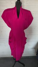 Load and play video in Gallery viewer, Vintage Hot Pink  French made Dress | Size Medium Large