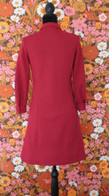 Load image into Gallery viewer, 1960s 1970s Maroon Coat swing dress Jacquard Fabric | Modern Size Small