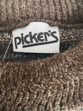 Load image into Gallery viewer, Vintage Picker's Brown and Light Blue Fair Isles jumper. Made in Italy | Modern Size Large