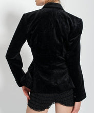Load image into Gallery viewer, 1980s Black double breasted Velvet Jacket | 'Kasper for A S L' | Modern size Medium