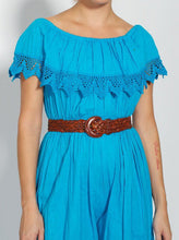Load image into Gallery viewer, Vintage Ethnic Romper Turquoise Blue Size Medium