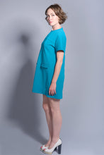 Load image into Gallery viewer, Vintage Mod Style Turquoise Dress size Medium