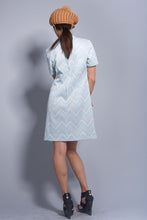 Load image into Gallery viewer, Vintage 1960s Designer chevron print with shades of blue | 'Lady Carol New York' | Modern Size Large