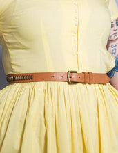 Load image into Gallery viewer, Vintage Yellow Full Skirt Dress Size Large