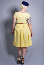 Load image into Gallery viewer, Vintage Yellow Full Skirt Dress Size Large