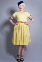 Load image into Gallery viewer, Vintage Yellow Full Skirt Dress Size Large