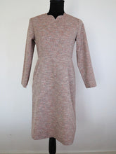 Load image into Gallery viewer, Vintage 1950 Tweed Scalloped Neckline Swing Dress | Modern Size Medium