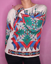 Load image into Gallery viewer, 1970s | Abstract print blouse | Modern Size Large