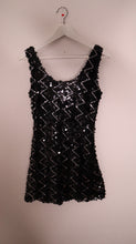 Load image into Gallery viewer, Zigzag | print sequin mini dress | Black Metallic | Size Small | Medium