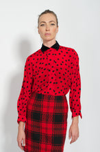 Load image into Gallery viewer, Vintage Jones New York Red and Black Polka Dot Blouse