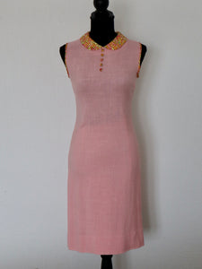 1960's retro linen shift dress | 'Designer Kung. Hovlev. Fasilko' | Modern Size X Small
