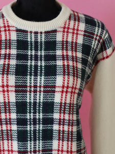 Vintage 1990s Tartan 'McGregor Sportswear' Sweater | Fair Isles Knit | Size Large
