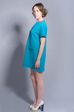 Indlæs billede til gallerivisning Vintage Mod Style Turquoise Dress size Medium
