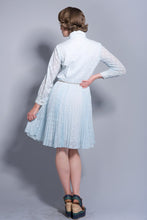 Indlæs billede til gallerivisning Vintage Light blue Polka Dot Shirt Dress Size Small
