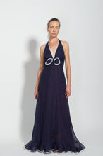 Ladda upp bild till gallerivisning, Vintage Navy Blue Maxi dress | by Miss Elliette of California | Size x-small
