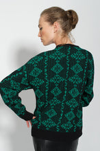 Indlæs billede til gallerivisning Vintage 1980s Designer | &#39;Lauren Steele&#39; | Oversized Unisex Sweater Green Black | Modern size XLarge
