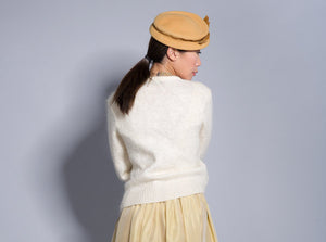 1960s Vintage Cream Double Breasted Cardigan Wool | 'Manual' | Modern Size Small