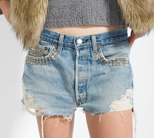 Load image into Gallery viewer, Vintage Levi 501 Detailed Studded Cut off Shorts
