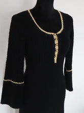 Indlæs billede til gallerivisning Vintage 1970’s Black knitted maxi dress | Deisu Designs | Modern Size Medium
