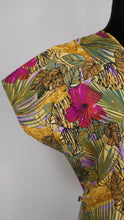 Indlæs billede til gallerivisning Vintage 1980 Hibiscus Fish print dress | &#39;Peter Hahn&#39; | Modern Size Large
