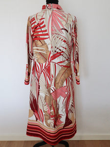 Vintage 1970 Bright Palm Print Dress | Modern size X Large